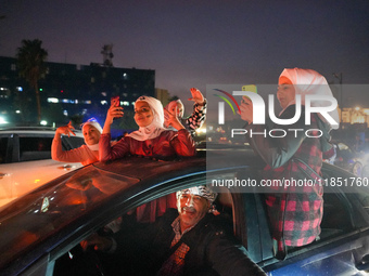 Syrians Gather In The Umayyad Square In The Heart Of Damascus To Celebrate The Fall Of The Assad Regime On December 9, 2024.(