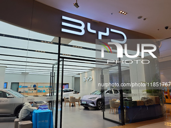 An BYD Auto City Center store is seen in Shanghai, China, on December 10, 2024. (