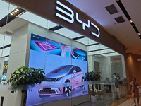 An BYD Auto City Center store is seen in Shanghai, China, on December 10, 2024. (