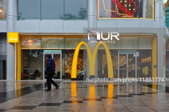 A McDonald's restaurant is seen at Pudong Street in Shanghai, China, on December 10, 2024. 