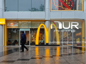 A McDonald's restaurant is seen at Pudong Street in Shanghai, China, on December 10, 2024. (