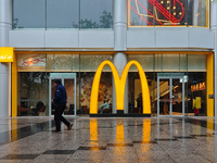 A McDonald's restaurant is seen at Pudong Street in Shanghai, China, on December 10, 2024. (