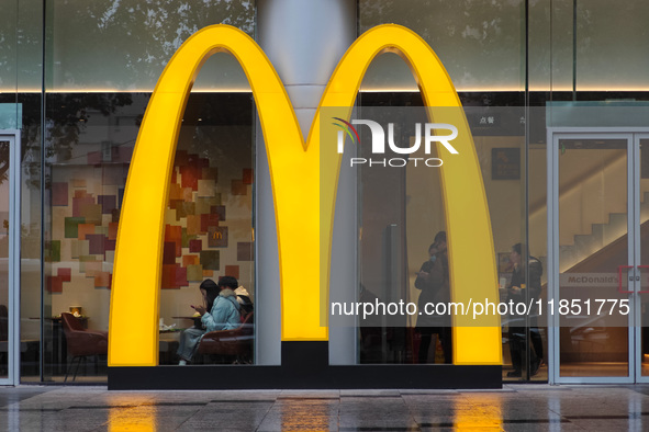 A McDonald's restaurant is seen at Pudong Street in Shanghai, China, on December 10, 2024. 