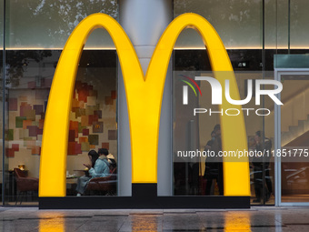 A McDonald's restaurant is seen at Pudong Street in Shanghai, China, on December 10, 2024. (