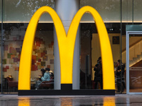 A McDonald's restaurant is seen at Pudong Street in Shanghai, China, on December 10, 2024. (