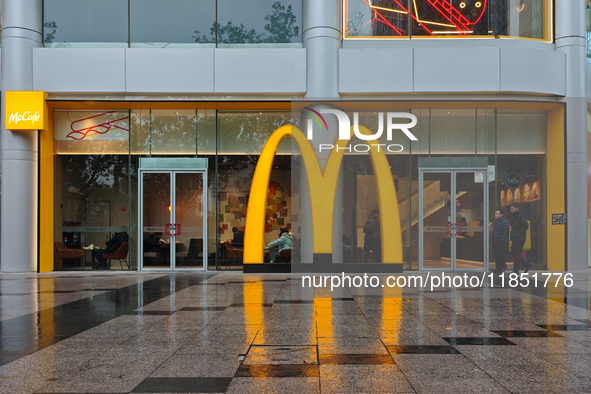 A McDonald's restaurant is seen at Pudong Street in Shanghai, China, on December 10, 2024. 