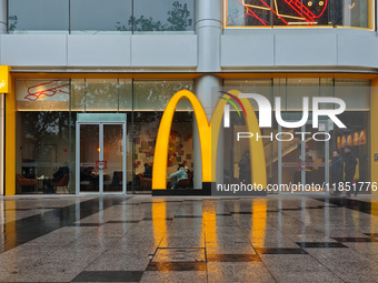 A McDonald's restaurant is seen at Pudong Street in Shanghai, China, on December 10, 2024. (