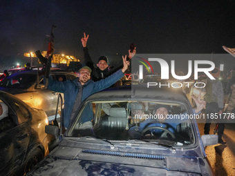 Syrians Gather In The Umayyad Square In The Heart Of Damascus To Celebrate The Fall Of The Assad Regime On December 9, 2024.(