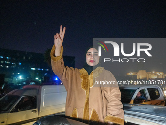 Syrians Gather In The Umayyad Square In The Heart Of Damascus To Celebrate The Fall Of The Assad Regime On December 9, 2024.(