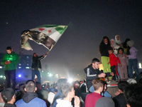 Syrians Gather In The Umayyad Square In The Heart Of Damascus To Celebrate The Fall Of The Assad Regime On December 9, 2024.(