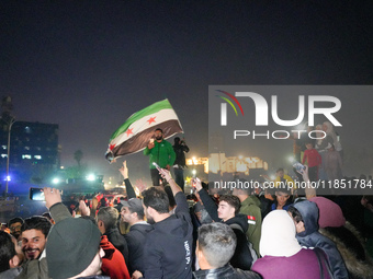 Syrians Gather In The Umayyad Square In The Heart Of Damascus To Celebrate The Fall Of The Assad Regime On December 9, 2024.(