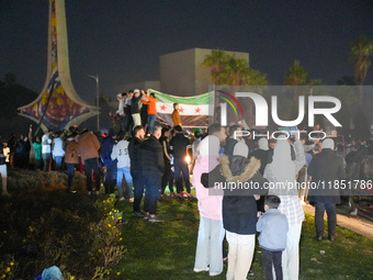 Syrians Gather In The Umayyad Square In The Heart Of Damascus To Celebrate The Fall Of The Assad Regime On December 9, 2024.(