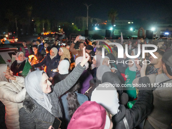 Syrians Gather In The Umayyad Square In The Heart Of Damascus To Celebrate The Fall Of The Assad Regime On December 9, 2024.(