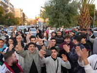 Syrians gather in the Abu Rummaneh neighborhood in central Damascus to celebrate the fall of the Assad regime on December 9, 2024. (