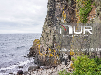 Jons Kapel rock bluff is seen near Hasle, Bornholm Island, Denmark, on August 5, 2024 (