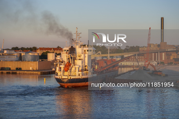 A general view of the Ronne port is seen in Ronne, Bornholm Island, Denmark, on August 6, 2024. 