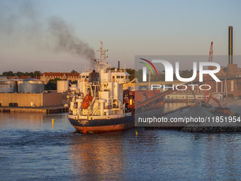 A general view of the Ronne port is seen in Ronne, Bornholm Island, Denmark, on August 6, 2024. (