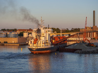 A general view of the Ronne port is seen in Ronne, Bornholm Island, Denmark, on August 6, 2024. (