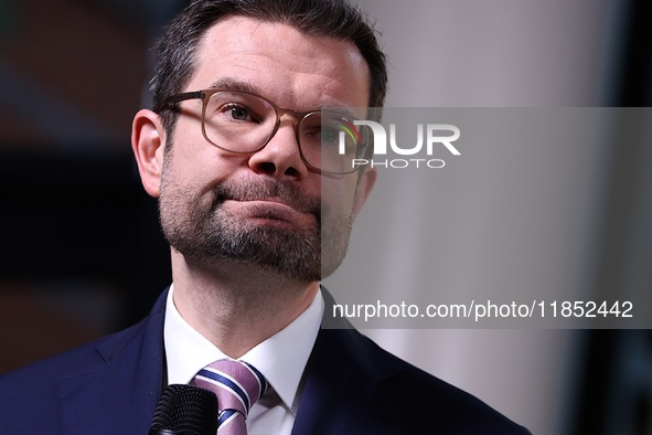 FDP Federal Chairman Christian Lindner and the designated Secretary General Dr. Marco Buschmann speak at a press conference after the campai...