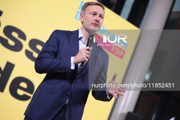 FDP Federal Chairman Christian Lindner and the designated Secretary General Dr. Marco Buschmann speak at a press conference after the campai...