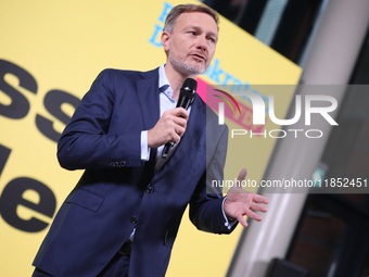 FDP Federal Chairman Christian Lindner and the designated Secretary General Dr. Marco Buschmann speak at a press conference after the campai...