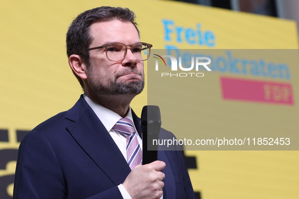 FDP Federal Chairman Christian Lindner and the designated Secretary General Dr. Marco Buschmann speak at a press conference after the campai...