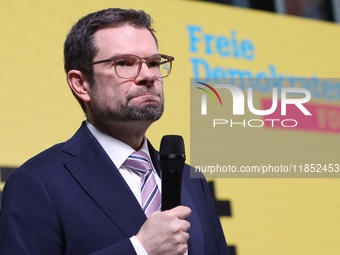 FDP Federal Chairman Christian Lindner and the designated Secretary General Dr. Marco Buschmann speak at a press conference after the campai...