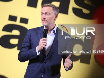 FDP Federal Chairman Christian Lindner and the designated Secretary General Dr. Marco Buschmann speak at a press conference after the campai...