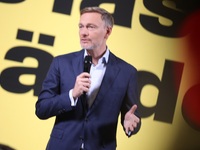 FDP Federal Chairman Christian Lindner and the designated Secretary General Dr. Marco Buschmann speak at a press conference after the campai...