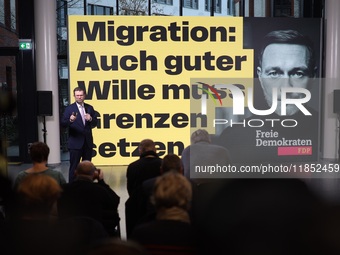 FDP Federal Chairman Christian Lindner and the designated Secretary General Dr. Marco Buschmann speak at a press conference after the campai...