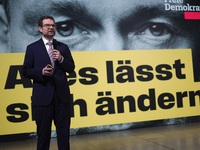 FDP Federal Chairman Christian Lindner and the designated Secretary General Dr. Marco Buschmann speak at a press conference after the campai...