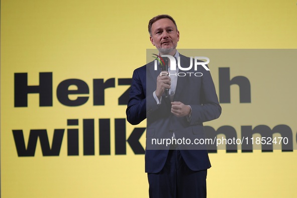 FDP Federal Chairman Christian Lindner and the designated Secretary General Dr. Marco Buschmann speak at a press conference after the campai...