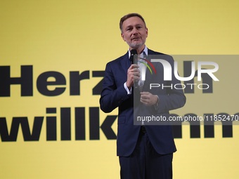 FDP Federal Chairman Christian Lindner and the designated Secretary General Dr. Marco Buschmann speak at a press conference after the campai...