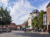 A general view of the old town is seen in Ystad, Sweden, on August 4, 2024 (