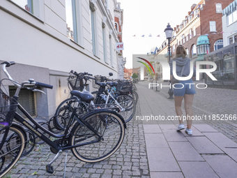 A general view of the old town is seen in Ystad, Sweden, on August 4, 2024 (