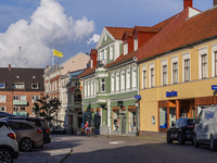 A general view of the old town is seen in Ystad, Sweden, on August 4, 2024 (