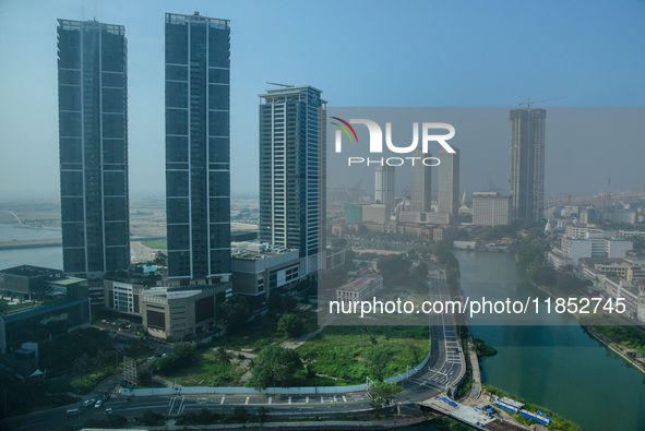 An aerial view is seen in Colombo, Sri Lanka, on December 10, 2024. Sri Lanka shows signs of recovery, with real GDP growth reported at 5.3%...