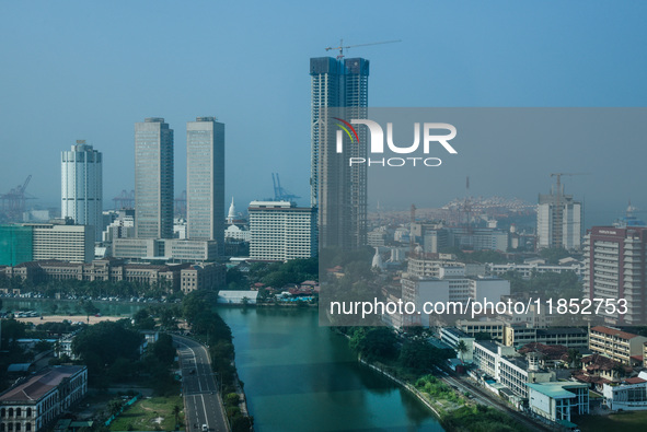 An aerial view is seen in Colombo, Sri Lanka, on December 10, 2024. Sri Lanka shows signs of recovery, with real GDP growth reported at 5.3%...