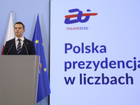 Polish Minister for European Affairs Adam Szlapka speaks during the presentation of the program for the 2025 Poland's Presidency of the Coun...