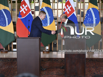 The Vice President of Brazil, Geraldo Alckmin, receives the Prime Minister of Slovakia, Robert Fico, for a bilateral meeting at the Itamaty...