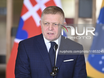 The Vice President of Brazil, Geraldo Alckmin, receives the Prime Minister of Slovakia, Robert Fico, for a bilateral meeting at the Itamaty...