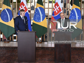 The Vice President of Brazil, Geraldo Alckmin, receives the Prime Minister of Slovakia, Robert Fico, for a bilateral meeting at the Itamaty...