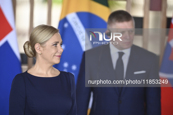 The Vice President of Brazil, Geraldo Alckmin, receives the Prime Minister of Slovakia, Robert Fico, and Iveta Radicova, Deputy Prime Minist...