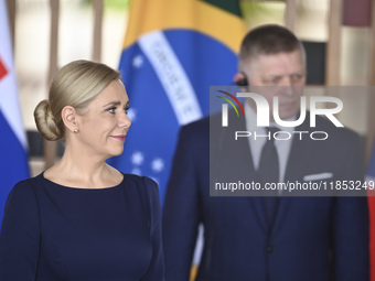 The Vice President of Brazil, Geraldo Alckmin, receives the Prime Minister of Slovakia, Robert Fico, and Iveta Radicova, Deputy Prime Minist...