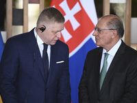 The Vice President of Brazil, Geraldo Alckmin, receives the Prime Minister of Slovakia, Robert Fico, for a bilateral meeting at the Itamaty...