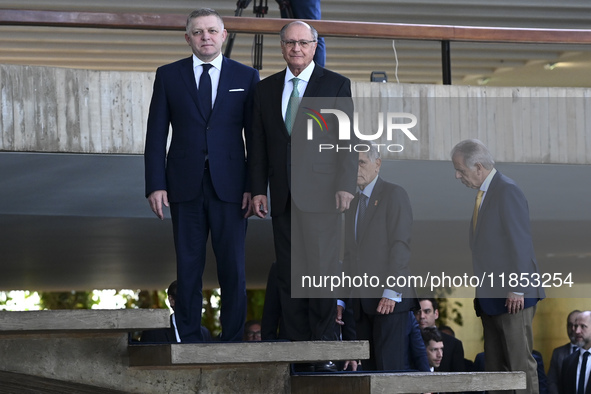 The Vice President of Brazil, Geraldo Alckmin, receives the Prime Minister of Slovakia, Robert Fico, for a bilateral meeting at the Itamaty...