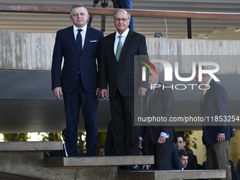 The Vice President of Brazil, Geraldo Alckmin, receives the Prime Minister of Slovakia, Robert Fico, for a bilateral meeting at the Itamaty...