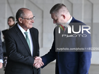 The Vice President of Brazil, Geraldo Alckmin, receives the Prime Minister of Slovakia, Robert Fico, for a bilateral meeting at the Itamaty...