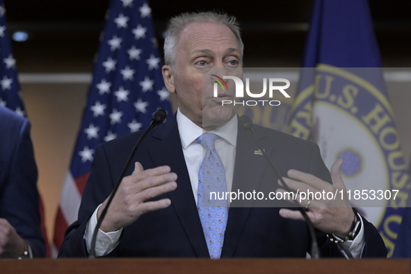 US Congressman Steve Scalise (R-LA) speaks about immigration policy, China, and other topics during a weekly press conference in Washington...