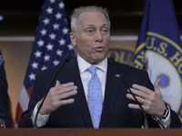 US Congressman Steve Scalise (R-LA) speaks about immigration policy, China, and other topics during a weekly press conference in Washington...